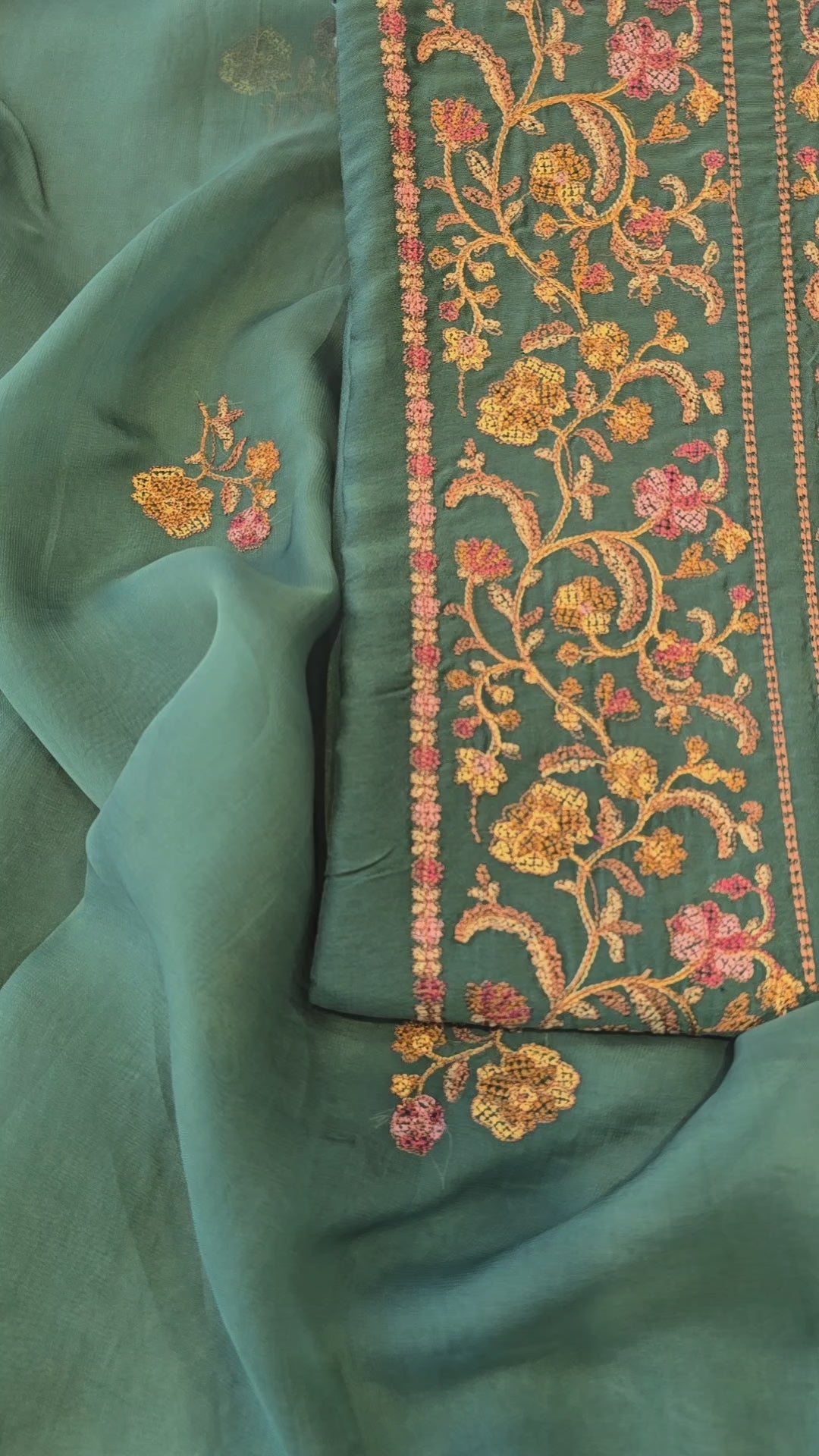 Rama green russian silk suit set