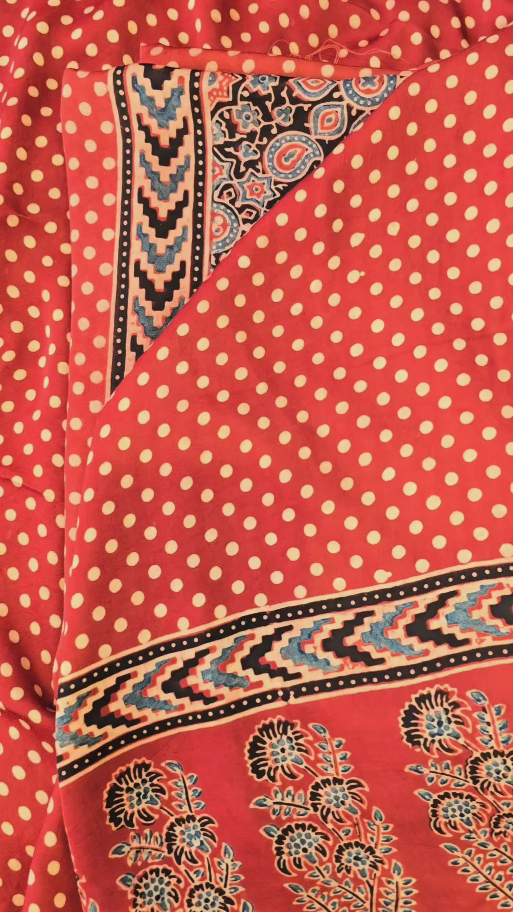 Pure ajrakh modal hand print kurta dupatta set