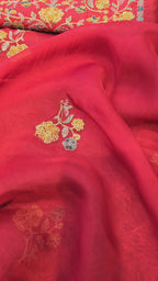 Red russian silk suit set